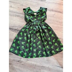 Anthropologie Karen Walker Tropical Orchard Green Pineapple Dress Size 4
